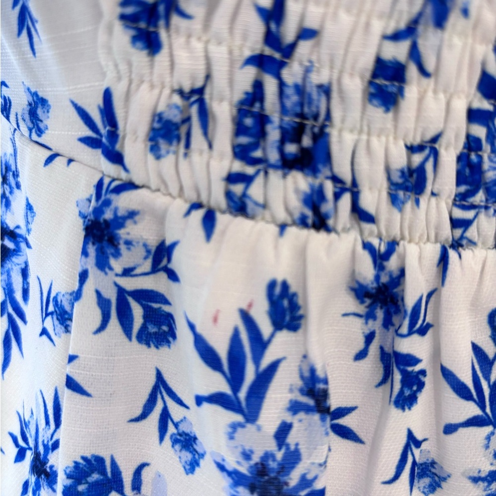 Baltic Born Gwen Smocked Midi Dress Blue/White floral - Picture 5 of 8